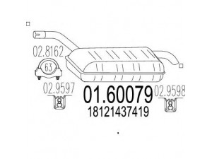 MTS 01.60079 galinis duslintuvas 
 Išmetimo sistema -> Duslintuvas
18121437419