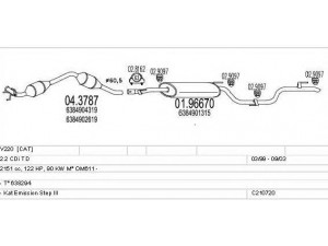 MTS C210720019167 išmetimo sistema 
 Išmetimo sistema -> Išmetimo sistema, visa