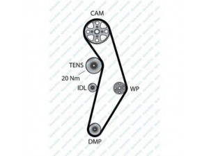 DAYCO 94884 paskirstymo diržas 
 Techninės priežiūros dalys -> Papildomas remontas
045109119D, 045109119E, 045109119L