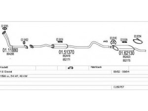 MTS C250757007431 išmetimo sistema 
 Išmetimo sistema -> Išmetimo sistema, visa