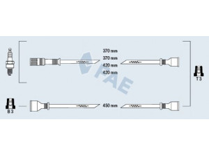 FAE 83140 uždegimo laido komplektas 
 Kibirkšties / kaitinamasis uždegimas -> Uždegimo laidai/jungtys
22450-G1625