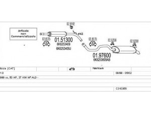MTS C310356012005 išmetimo sistema 
 Išmetimo sistema -> Išmetimo sistema, visa