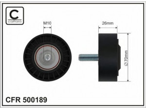 CAFFARO 500189 kreipiantysis skriemulys, V formos rumbuotas diržas 
 Diržinė pavara -> V formos rumbuotas diržas/komplektas -> Laisvasis/kreipiamasis skriemulys
9A1 102 030 01