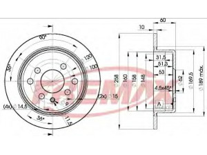 FREMAX BD-9581 stabdžių diskas 
 Stabdžių sistema -> Diskinis stabdys -> Stabdžių diskas
3421 1 119 581, 3421 1 122 282