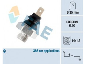 FAE 11260 alyvos slėgio jungiklis 
 Variklis -> Variklio elektra
95.493.861, 95.562.366, 3896007