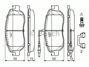 BOSCH 0 986 494 615 stabdžių trinkelių rinkinys, diskinis stabdys 
 Techninės priežiūros dalys -> Papildomas remontas
77363956, 77364447, 9949552, 4252 20