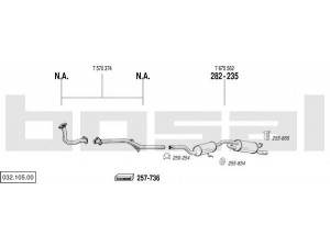 BOSAL 032.105.00 išmetimo sistema 
 Išmetimo sistema -> Išmetimo sistema, visa