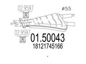 MTS 01.50043 vidurinis duslintuvas 
 Išmetimo sistema -> Duslintuvas
18121745166