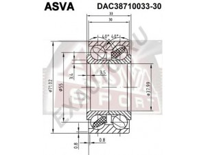 ASVA DAC38710033-30 rato guolis 
 Ašies montavimas/vairavimo mechanizmas/ratai -> Rato stebulė/montavimas -> Rato guolis