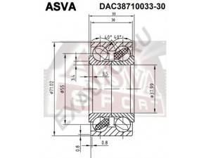 ASVA DAC38710033-30 rato guolis 
 Ašies montavimas/vairavimo mechanizmas/ratai -> Rato stebulė/montavimas -> Rato guolis