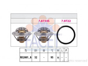 FACET 7.8946 termostatas, aušinimo skystis 
 Aušinimo sistema -> Termostatas/tarpiklis -> Thermostat
21230-3RC0A