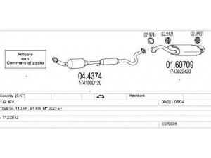 MTS C370076001754 išmetimo sistema 
 Išmetimo sistema -> Išmetimo sistema, visa