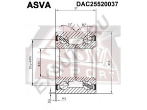 ASVA DAC25520037 rato guolis 
 Ašies montavimas/vairavimo mechanizmas/ratai -> Rato stebulė/montavimas -> Rato guolis