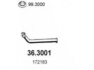 ASSO 36.3001 išleidimo kolektorius 
 Išmetimo sistema -> Išmetimo vamzdžiai
171708, 172183