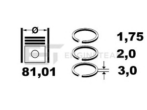 ET ENGINETEAM R1009100 stūmoklio žiedų komplektas 
 Variklis -> Cilindrai/stūmokliai
03L198151A