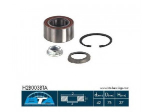 BTA H2B003BTA rato guolio komplektas 
 Ašies montavimas/vairavimo mechanizmas/ratai -> Rato stebulė/montavimas -> Rato guolis