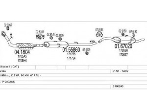 MTS C100240012960 išmetimo sistema 
 Išmetimo sistema -> Išmetimo sistema, visa