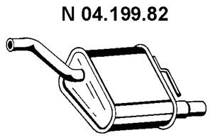 EBERSPÄCHER 04.199.82 galinis duslintuvas 
 Išmetimo sistema -> Duslintuvas
1 061 957, 1 067 319, 1 121 645