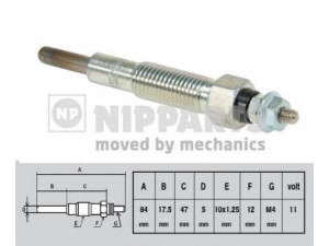 NIPPARTS J5713011 kaitinimo žvakė 
 Kibirkšties / kaitinamasis uždegimas -> Kaitinimo kaištis
R2L2-18-601, VS01-18-601