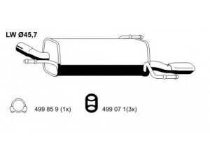 ERNST 011181 galinis duslintuvas 
 Išmetimo sistema -> Duslintuvas
58 52 123, 9129835