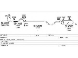MTS C260638007637 išmetimo sistema 
 Išmetimo sistema -> Išmetimo sistema, visa