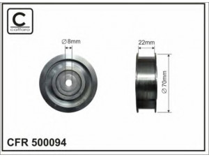 CAFFARO 500094 kreipiantysis skriemulys, V formos rumbuotas diržas 
 Diržinė pavara -> V formos rumbuotas diržas/komplektas -> Laisvasis/kreipiamasis skriemulys
0 4862 625AA, 6 8020 889AA, 6 8052 717AA