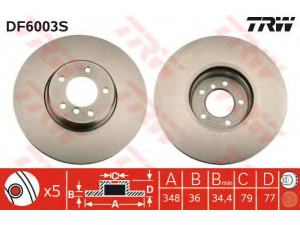 TRW DF6003S stabdžių diskas 
 Stabdžių sistema -> Diskinis stabdys -> Stabdžių diskas
34116766871, 34116779467