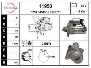 EAI 11950 starteris 
 Elektros įranga -> Starterio sistema -> Starteris
1140757, 1144505, 2S6U11000EA, 2S6U11000EB