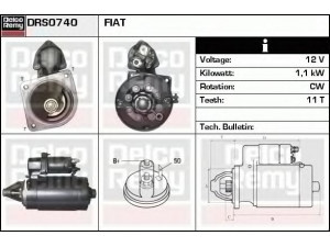 DELCO REMY DRS0740 starteris 
 Elektros įranga -> Starterio sistema -> Starteris
41 560 64, 42 944 94, 42 944 95