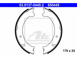 ATE 03.0137-0449.2 stabdžių trinkelių komplektas, stovėjimo stabdis 
 Stabdžių sistema -> Rankinis stabdys
272249, 30666345