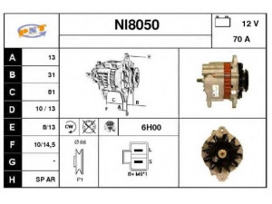 SNRA NI8050 kintamosios srovės generatorius
23100V7203, LR170402, LR170402C