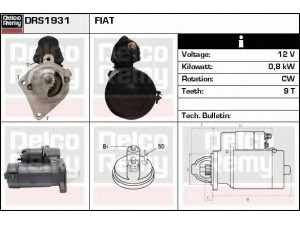 DELCO REMY DRS1931 starteris 
 Elektros įranga -> Starterio sistema -> Starteris
4181961, 44 749 17, 44 749 18, 77 418 430