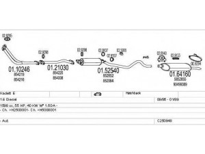 MTS C250848006999 išmetimo sistema 
 Išmetimo sistema -> Išmetimo sistema, visa