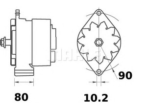 MAHLE ORIGINAL MG 319 kintamosios srovės generatorius 
 Elektros įranga -> Kint. sr. generatorius/dalys -> Kintamosios srovės generatorius
81 26101 6009, 81 26101 6014, 1117252