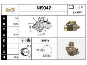 SNRA NI9042 starteris 
 Elektros įranga -> Starterio sistema -> Starteris
M1T72085, M1T72087, M1T72088, 2330001N00
