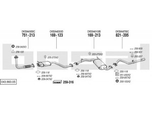 BOSAL 043.960.05 išmetimo sistema 
 Išmetimo sistema -> Išmetimo sistema, visa