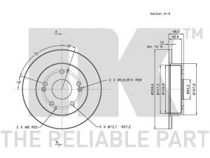 NK 312634 stabdžių diskas 
 Dviratė transporto priemonės -> Stabdžių sistema -> Stabdžių diskai / priedai
42510S5TE00