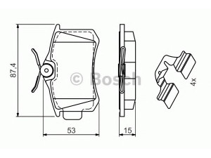 BOSCH 0 986 494 597 stabdžių trinkelių rinkinys, diskinis stabdys 
 Techninės priežiūros dalys -> Papildomas remontas
191 698 451 D, 44 06 613 32R, 77 01 207 484