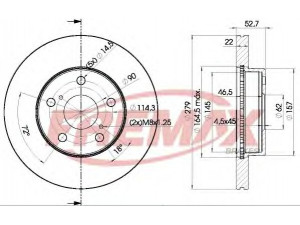 FREMAX BD-4407 stabdžių diskas 
 Stabdžių sistema -> Diskinis stabdys -> Stabdžių diskas
43512-28080