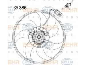 HELLA 8EW 351 034-431 ventiliatorius, radiatoriaus 
 Aušinimo sistema -> Oro aušinimas
13 41 331, 91 58 007, 9158007