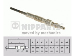 NIPPARTS N5710900 kaitinimo žvakė 
 Kibirkšties / kaitinamasis uždegimas -> Kaitinimo kaištis
96440144