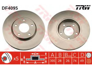 TRW DF4095 stabdžių diskas 
 Stabdžių sistema -> Diskinis stabdys -> Stabdžių diskas
JLM20150, C2C41249, JLM20150, MJA1791AA