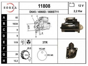 EAI 11808 starteris 
 Elektros įranga -> Starterio sistema -> Starteris
46000359, 46451895