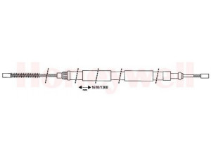 BENDIX 431290B trosas, stovėjimo stabdys 
 Stabdžių sistema -> Valdymo svirtys/trosai
4745F8, 96032565, 4745F8, 96032565