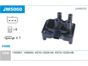 JANMOR JM5060 ritė, uždegimas 
 Kibirkšties / kaitinamasis uždegimas -> Uždegimo ritė
1350567, 1458400, 4S7G-12029-AA