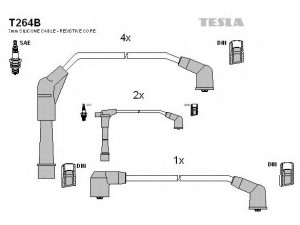 TESLA T264B uždegimo laido komplektas 
 Kibirkšties / kaitinamasis uždegimas -> Uždegimo laidai/jungtys
22450-88G25