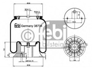 FEBI BILSTEIN 38734 dėklas, pneumatinė pakaba 
 Pakaba -> Pneumatinė pakaba
1 314 903, 1 394 997, 1 402 423