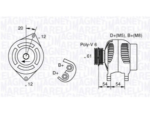 MAGNETI MARELLI 063321819010 kintamosios srovės generatorius 
 Elektros įranga -> Kint. sr. generatorius/dalys -> Kintamosios srovės generatorius
46763533, 46774430
