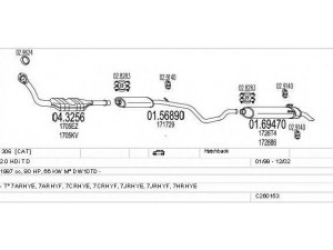 MTS C260153006052 išmetimo sistema 
 Išmetimo sistema -> Išmetimo sistema, visa