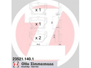 ZIMMERMANN 23521.140.1 stabdžių trinkelių rinkinys, diskinis stabdys 
 Techninės priežiūros dalys -> Papildomas remontas
0446620090, 0446652010, 0446652020